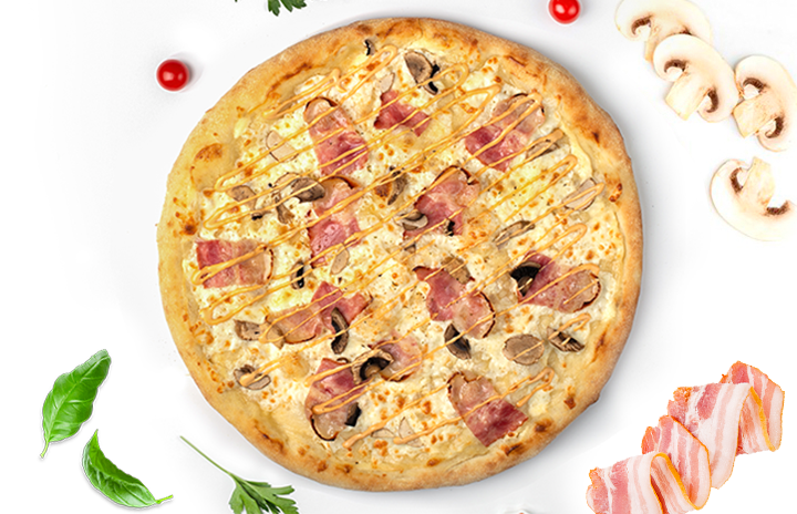 Бекон с грибами 25 см