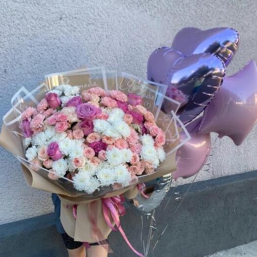 Кустовая Роза хризантемы огромный букет