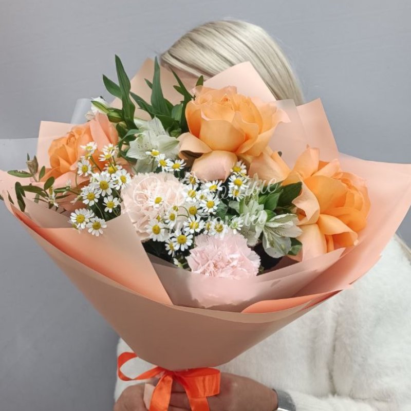 Букет «Букет персиковый рай»