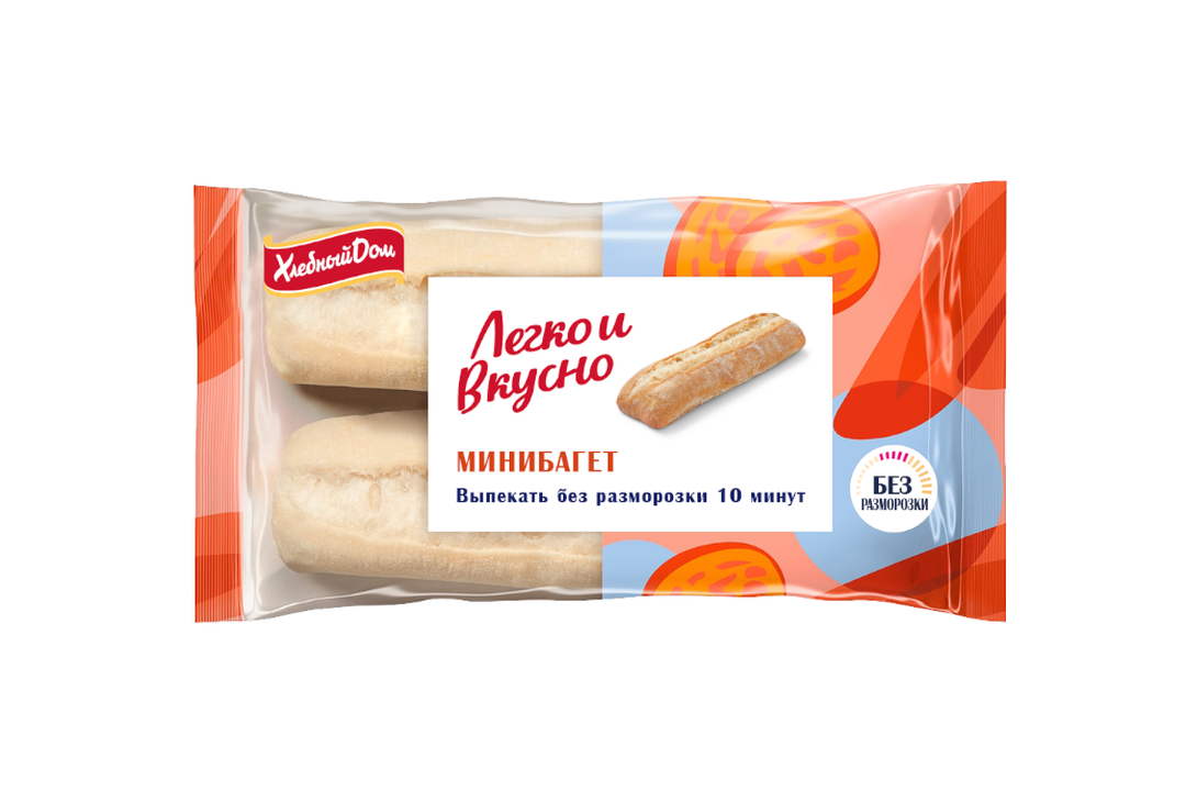 Минибагет Барра Хлебный Дом замороженный 2 шт 220 г(Продукт замороженный)