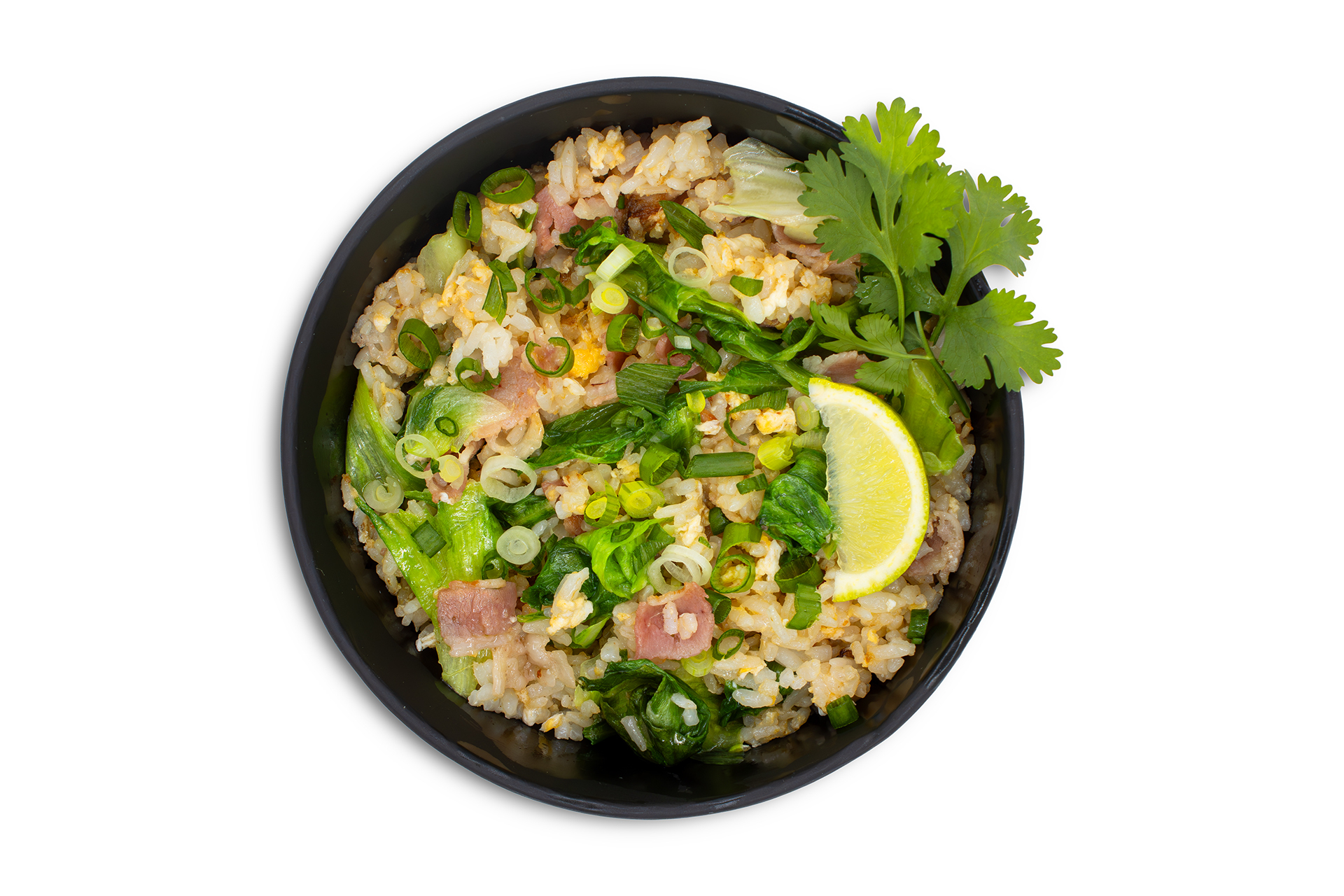 Тяхан с беконом и овощами