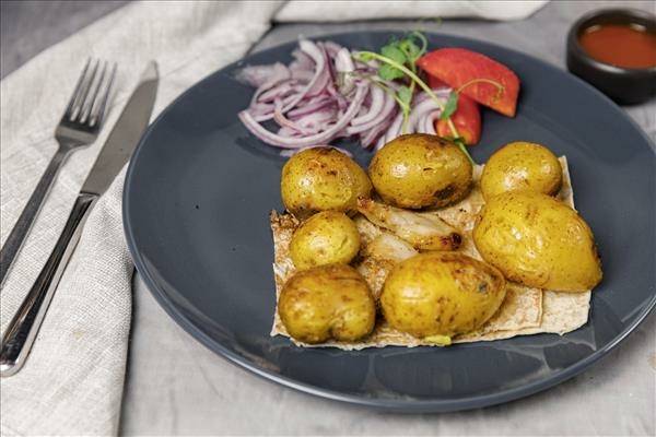 Шашлык из мини-картофеля с курдюком