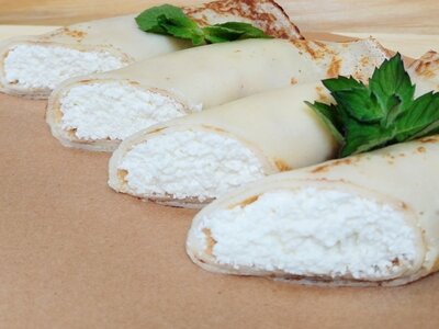 Блинчики по-русски с творогом