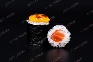 Запеченные маки роллы с лососем
