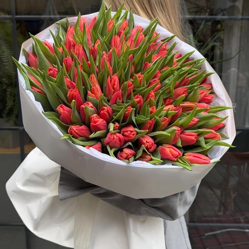 51 тюльпан оранжевый букет