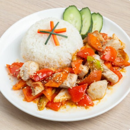 Рис с курицей и овощами