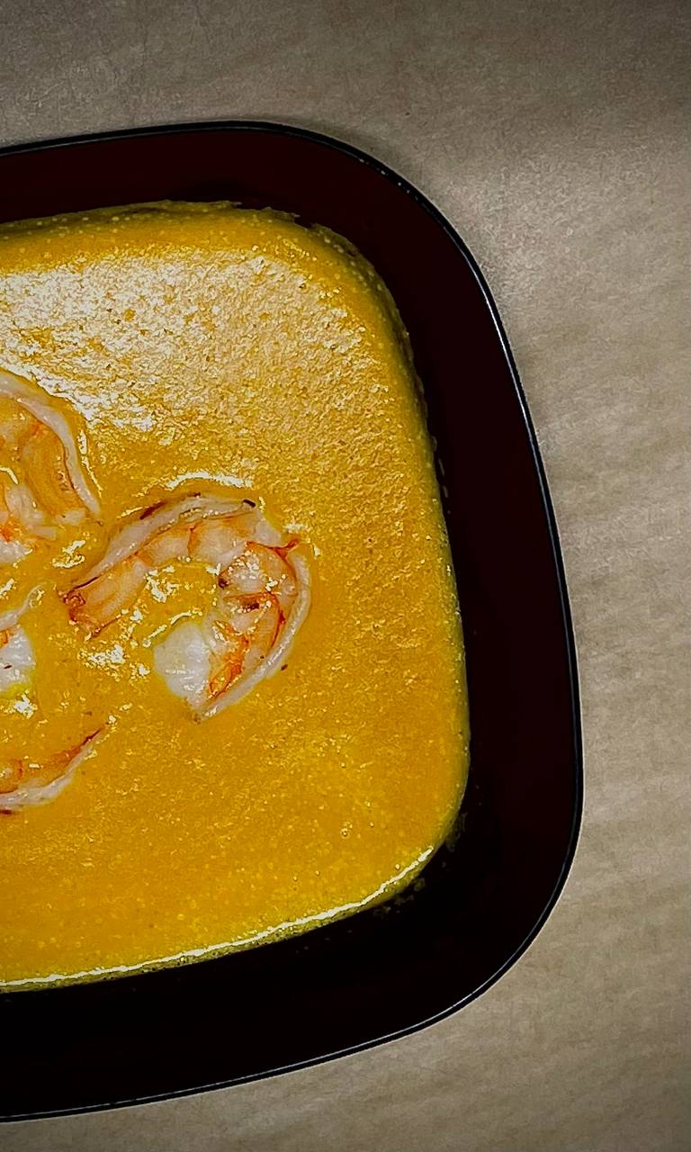 Сырный крем-суп с креветками