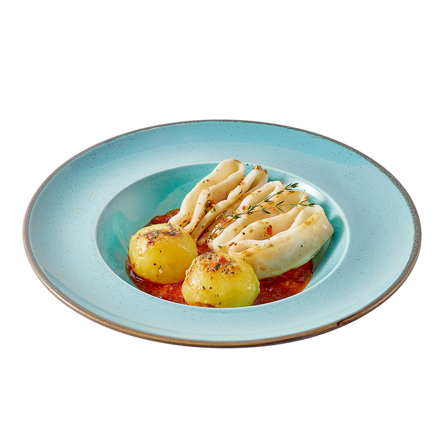 Кальмар с картофелем гриль