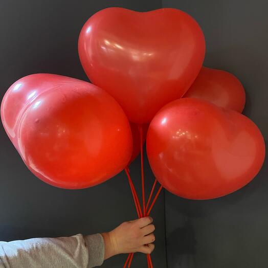 Букет из шаров сердечек