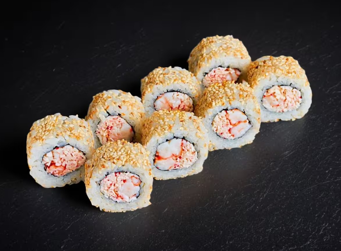 С камчатским крабом и креветкой