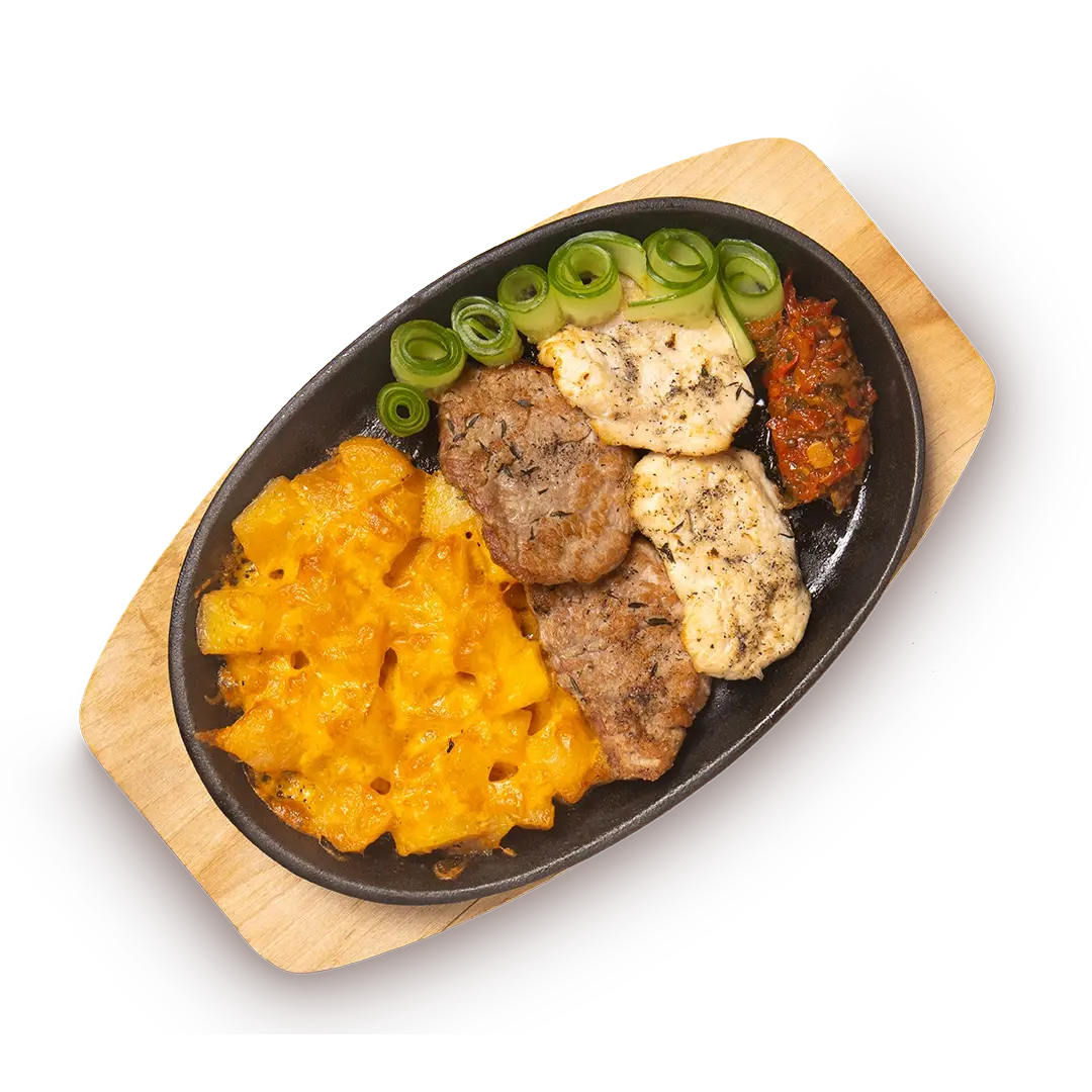 Мясная сковорода с картофелем