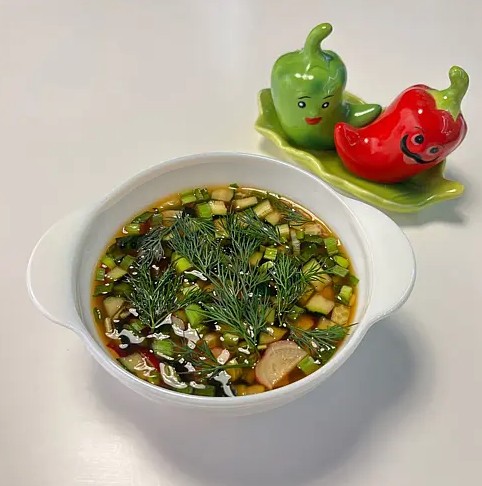 Окрошка овощная на квасе