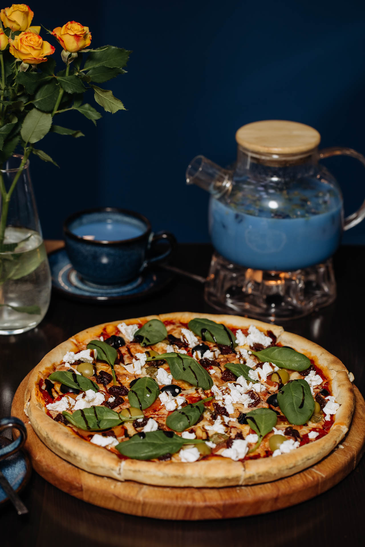 С вяленными томатами и шпинатом