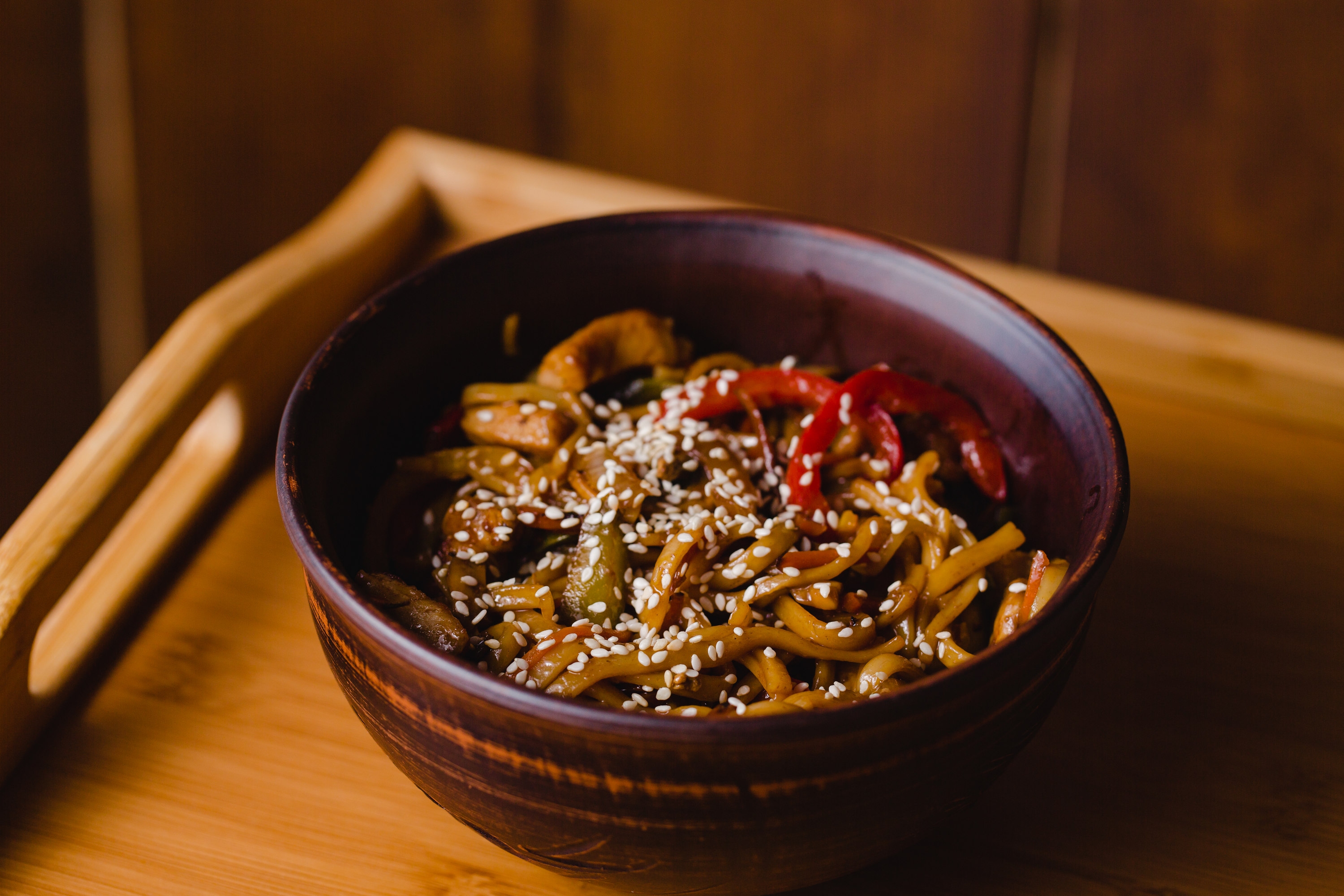 Удон с Курицей в соусе Терияки 