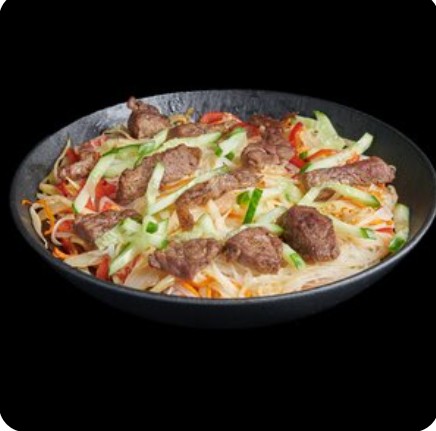 Wok фунчоза с говядиной