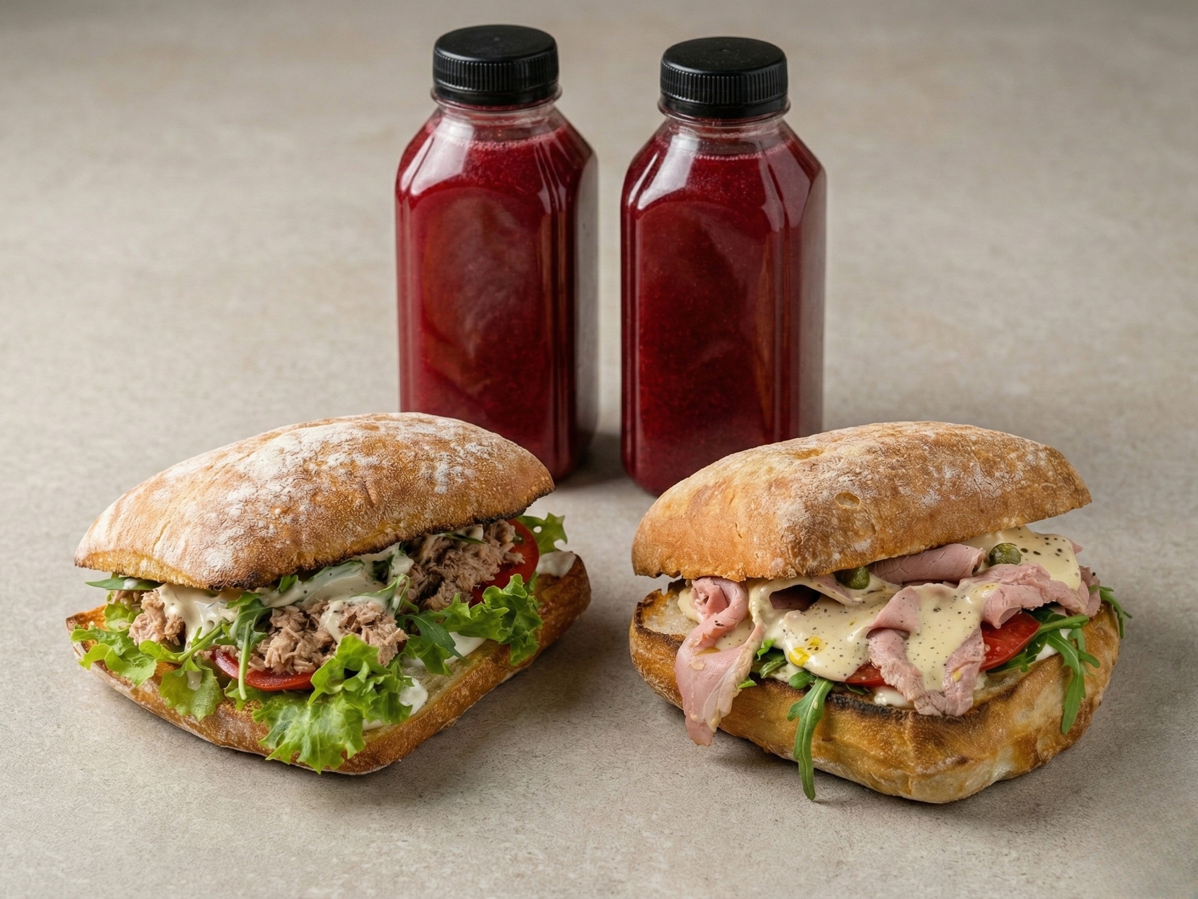 Обеденный сет: 2 панини + морс