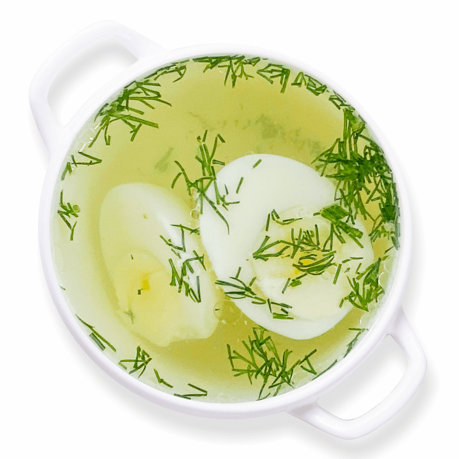 Куриный бульон с яйцом
