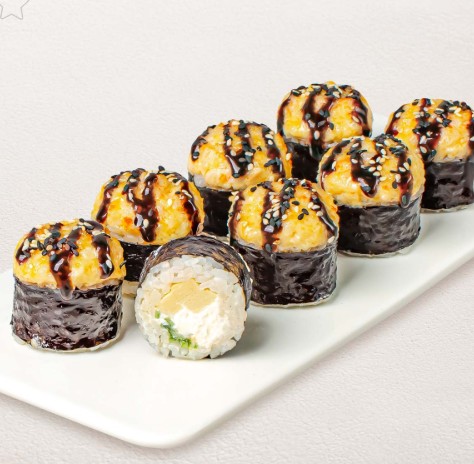 Запеченный с тигровой креветкой ролл