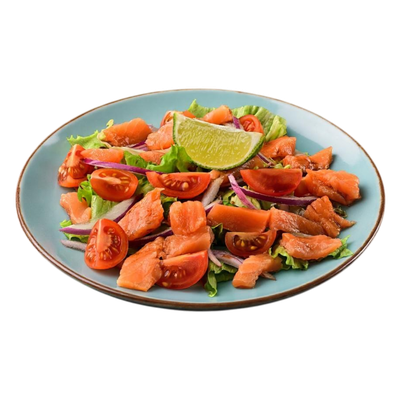 Салат с лососем и зеленью