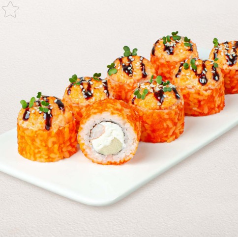 Шеф-ролл с лососем и креветкой