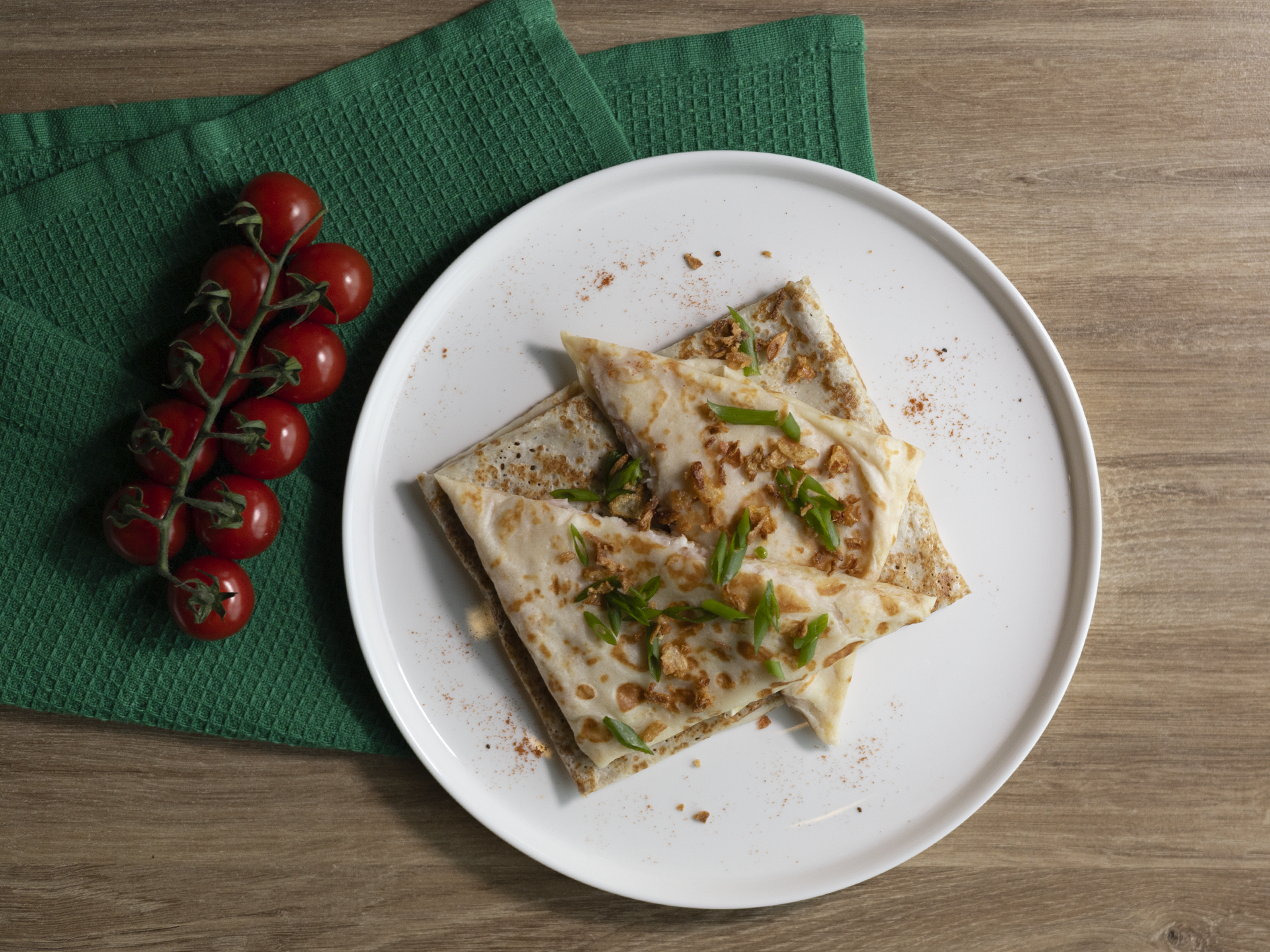 Блины с ветчиной и сыром