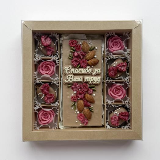 Набор с плиткой и финиками "Спасибо за ваш труд"