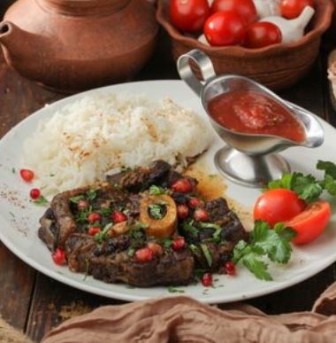 Томленое мясо с рисом