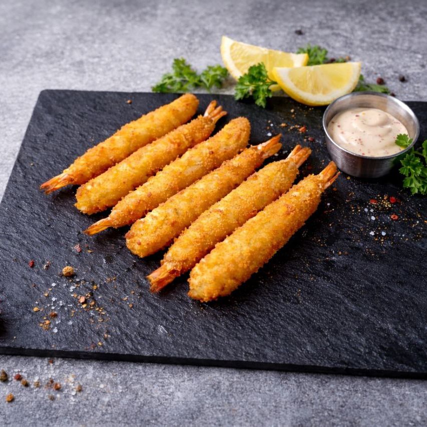 Креветки "Торпеда" с чесночным соусом