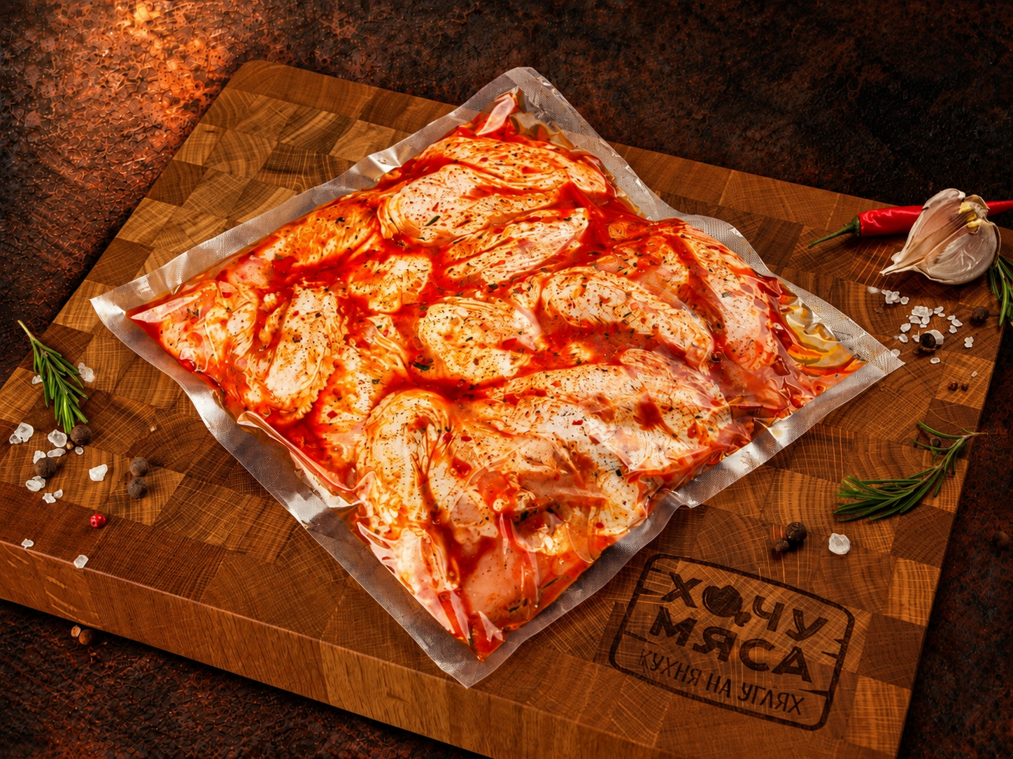 Шашлык маринованный из куриных крылышек