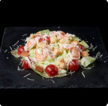 Салат Цезарь с креветками