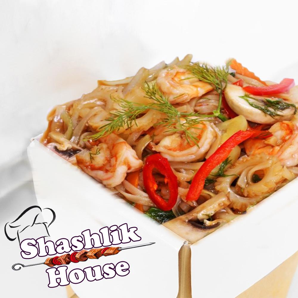 Вок с креветками по-пекински