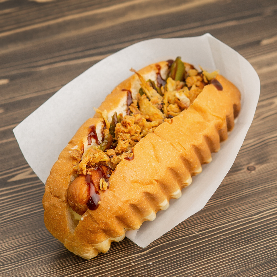 хот-дог Rampa BBQ с огурцом