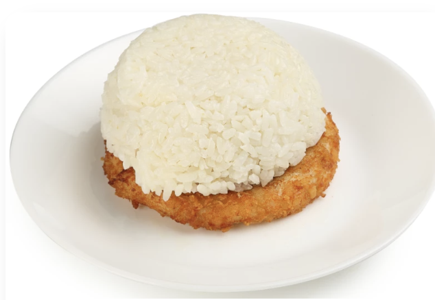 Куриный биточек с рисовым снежком