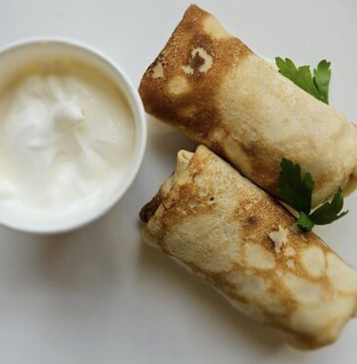 Блин с курицей и грибами