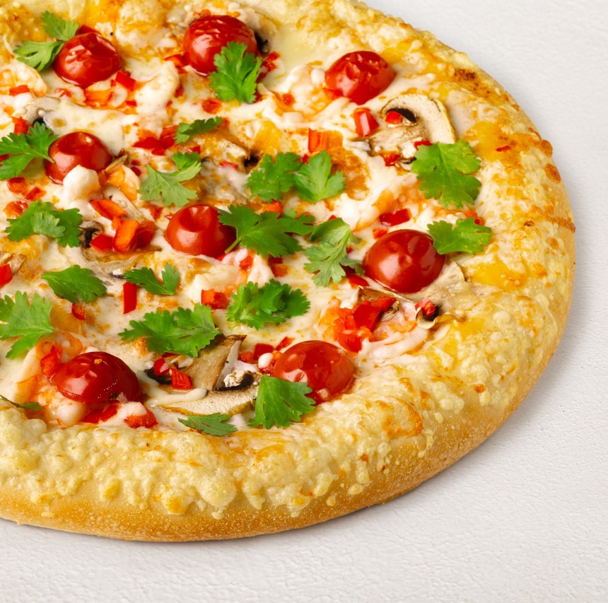 Том ям с креветками на пышном тесте 25см