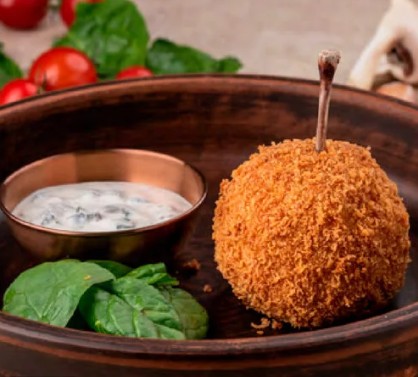 Киевская котлета с грибным соусом
