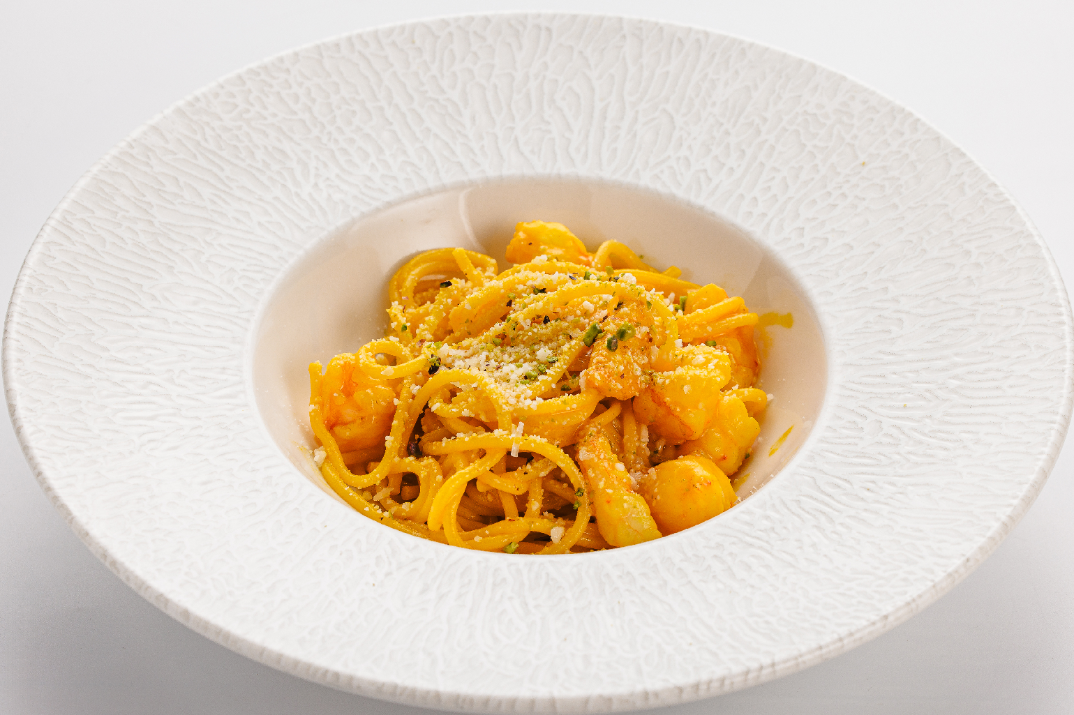 Спагетти с креветкой и тыквой 