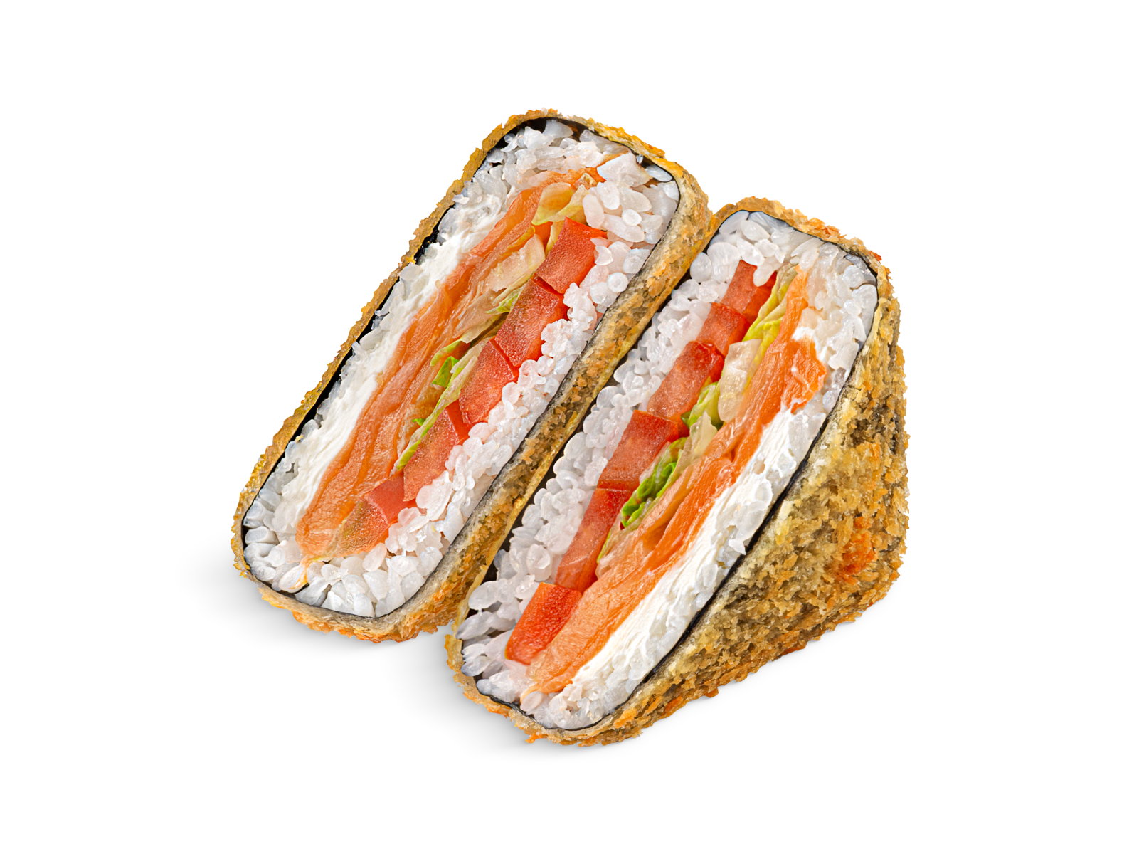 Онигири с лососем темпура