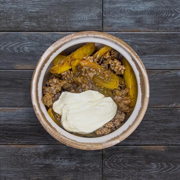 Скоблянка с олениной и копченой сметаной