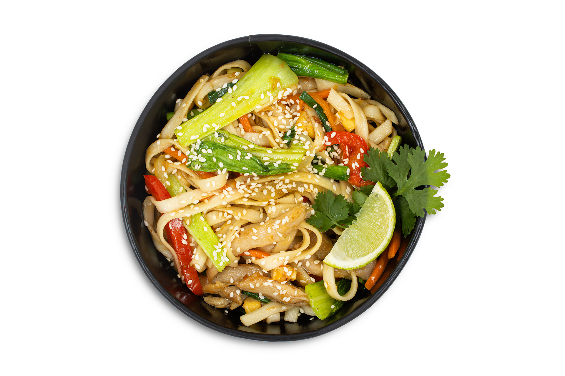 Удон с соусом устрично-перечным с курицей