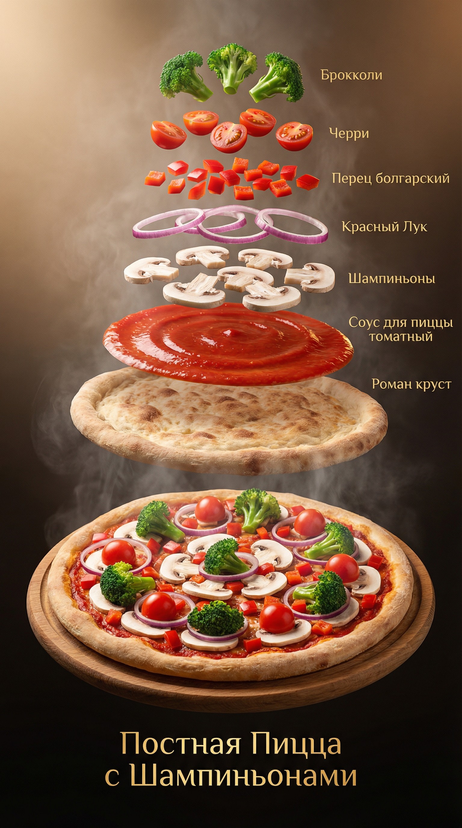 Пицца Постная с грибами