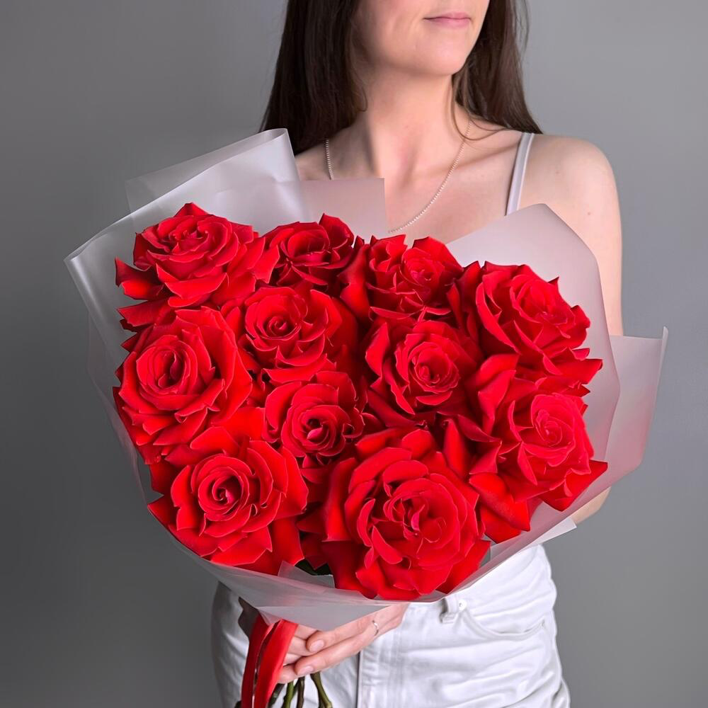 Букет из 9 красных французских роз