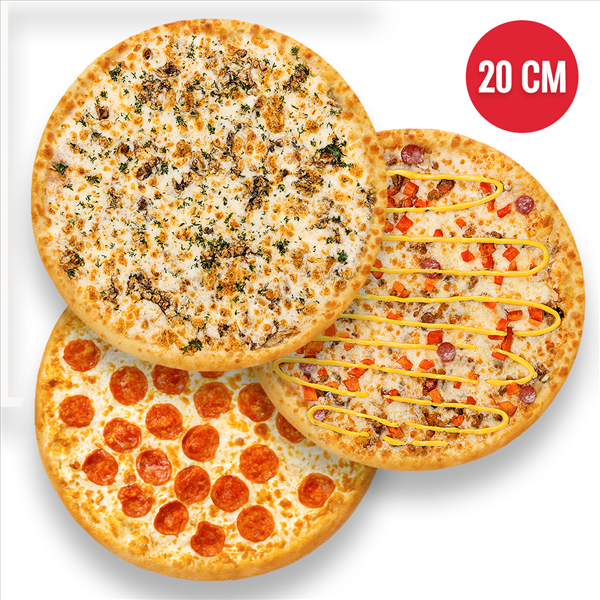 По-семейному: «Сливочная пеперони», «Деревенская», «Фирменная» 20 см