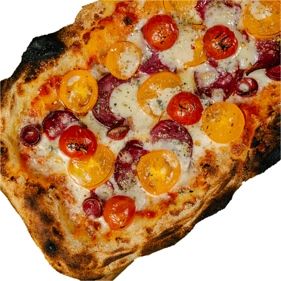 С салями и двумя видами томатов