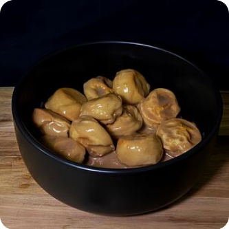 Пельмени с мраморной говядиной в сливочно-соевом соусе