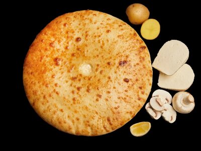 С курицей, грибами и жареным картофелем
