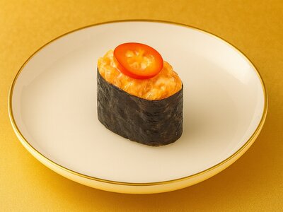 Гункан с лососем