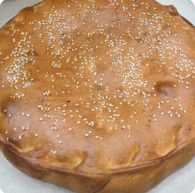 Пирог с капустой, яйцом и зелёным луком 1кг (сдобное тесто)