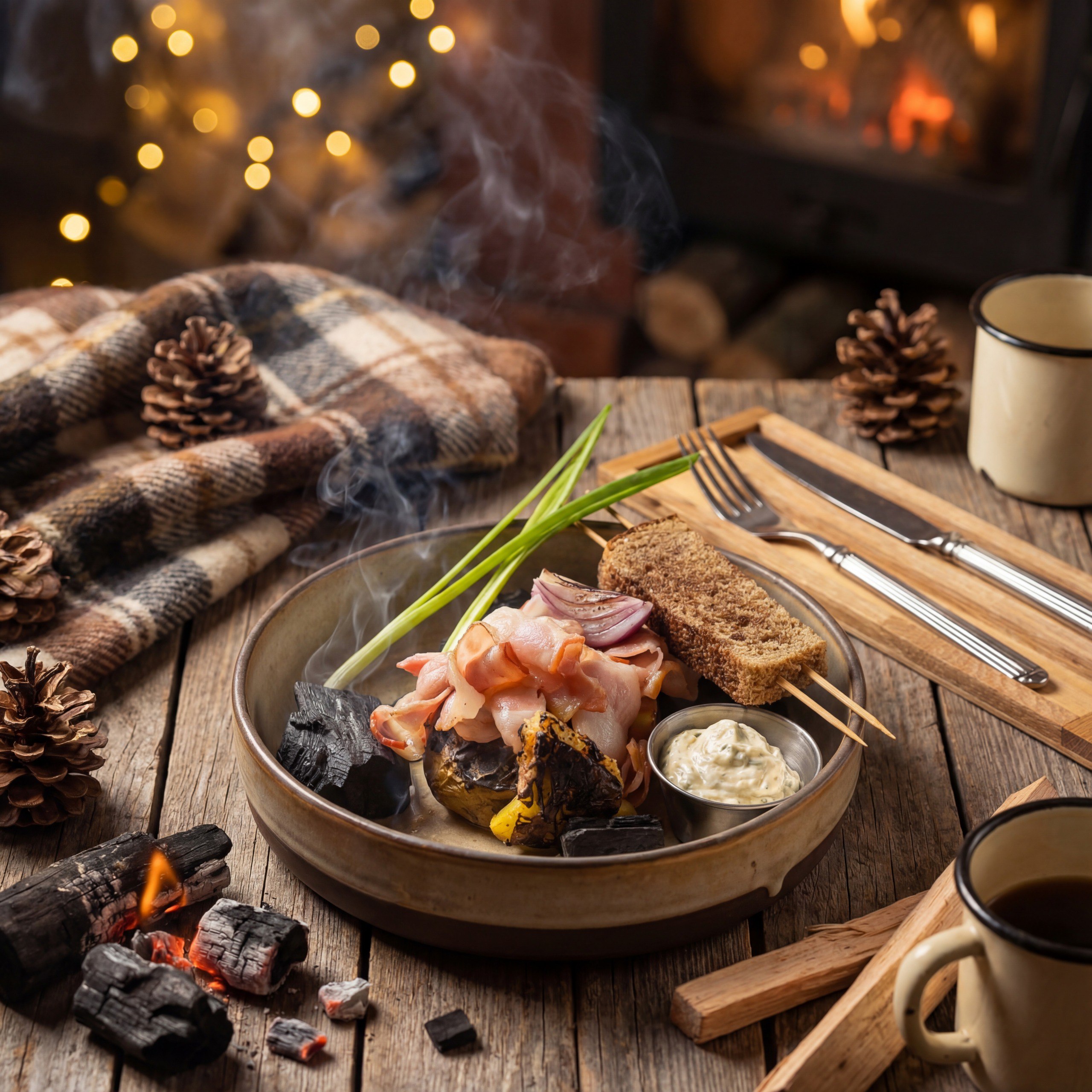 Печеный как в детстве картофель из костра