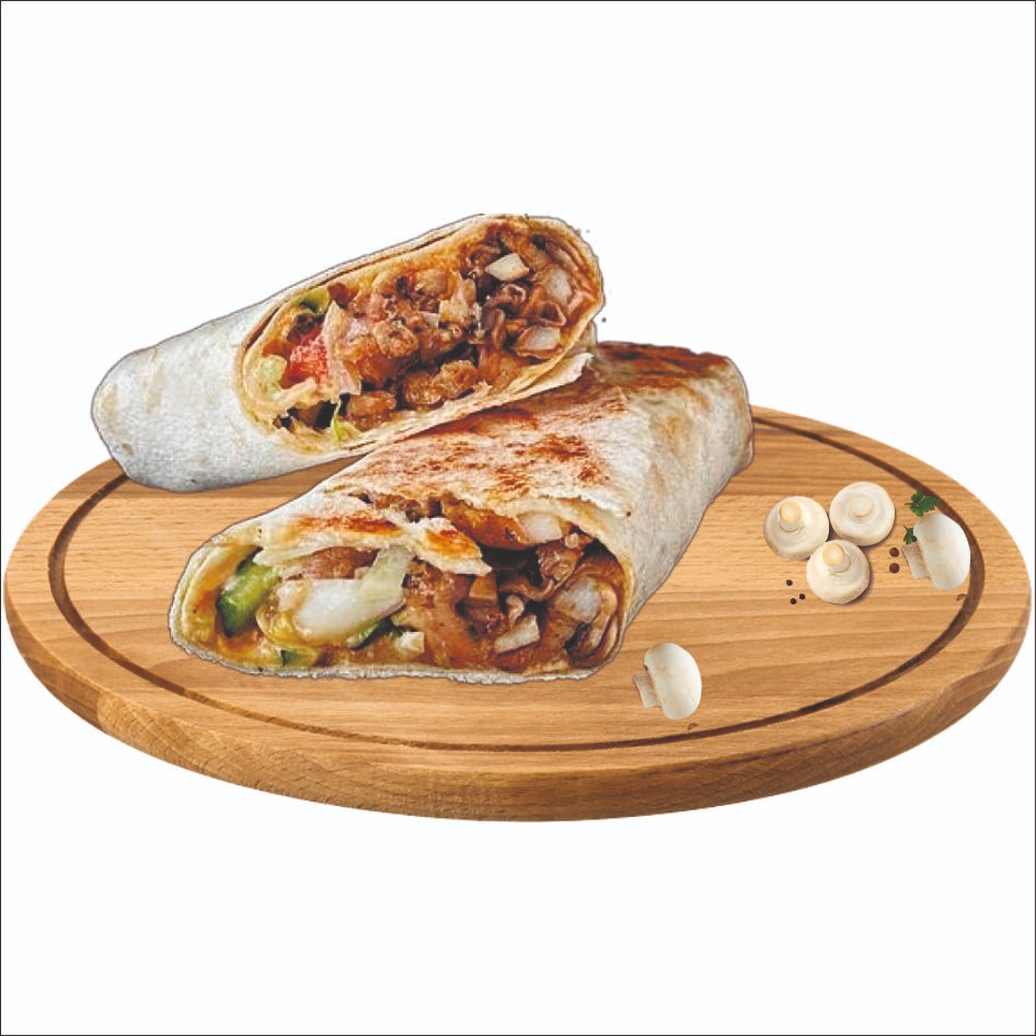 Шаурма грибная с курицей